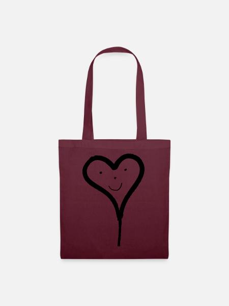 Heart balloon with face - Tote Bag - burgundy