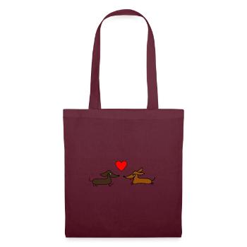 Dachshund love - Tote Bag - burgundy - Front