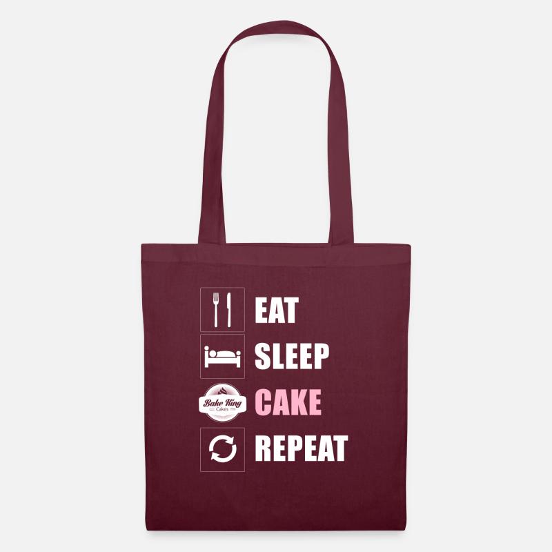 BKC : Eat Sleep Cake Repeat - Tote Bag - burgundy