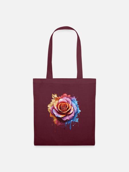 Rainbow Rose - Stoffbeutel - Burgunderrot