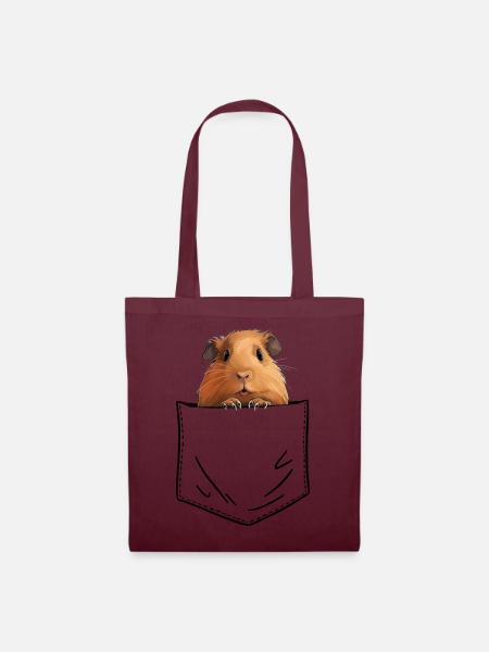 MEERSCHWEINCHEN - Stoffbeutel - Burgunderrot