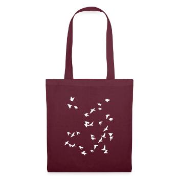 Bird flock flies - Tote Bag - burgundy - Front