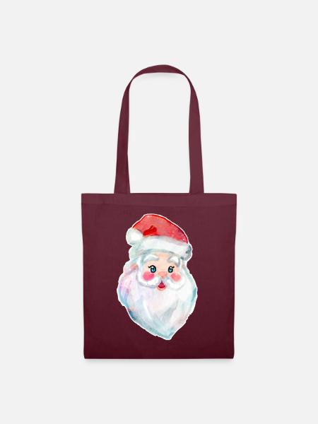 Kawaii Weihnachtsmann - Stoffbeutel - Burgunderrot