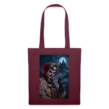 Unheimlicher Clown-Chirurg – Halloween-Horror - Stoffbeutel - Burgunderrot - Vorne