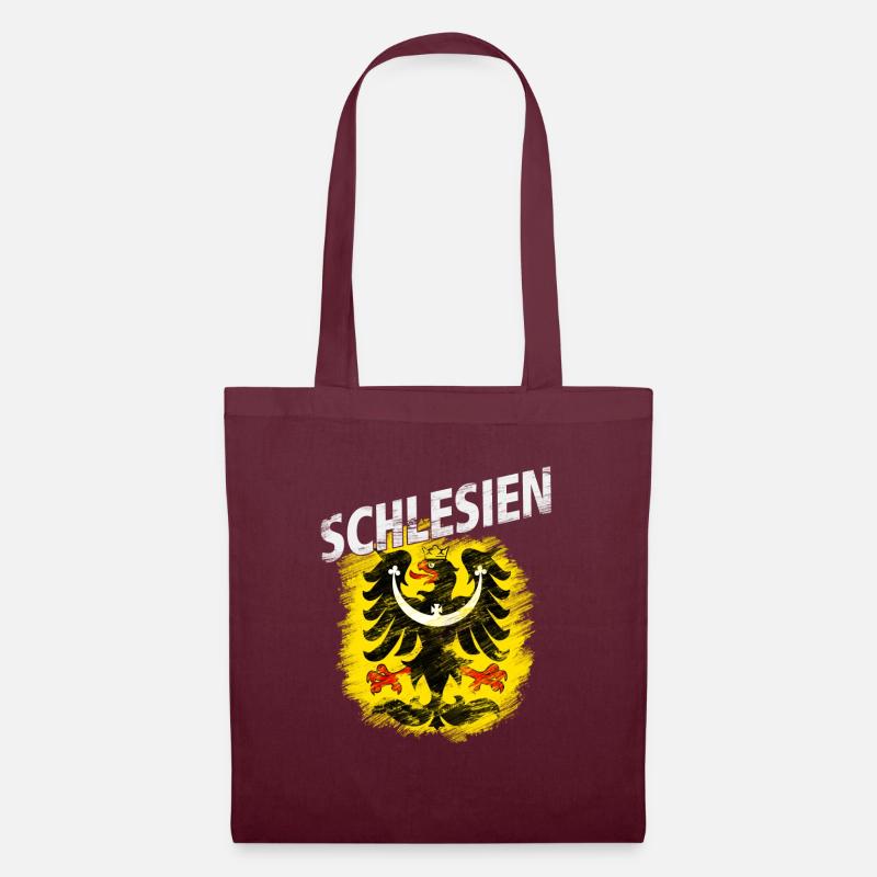 Schlesien - Stoffbeutel - Burgunderrot