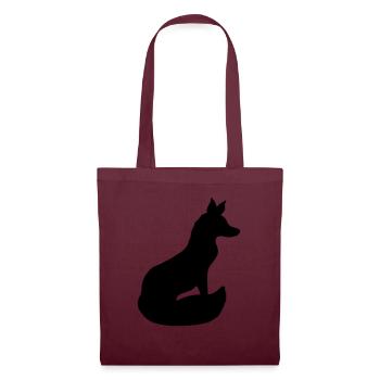 Fuchs Rotfuchs Wildes Tier Silhouette Umriss Cool - Stoffbeutel - Burgunderrot - Vorne