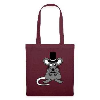 Mr. Mouse Top Hat Monocle Glasses Rich Mr. - Tote Bag - burgundy - Front