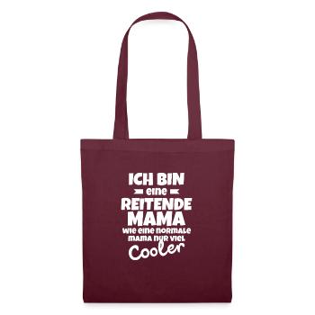 Mom rider woman horses tunier spring riding - Tote Bag - burgundy - Front
