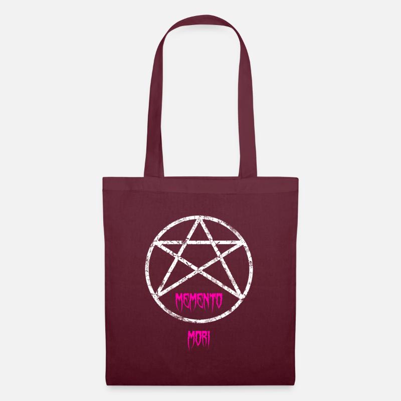 memento mori weiss pink - Stoffbeutel - Burgunderrot