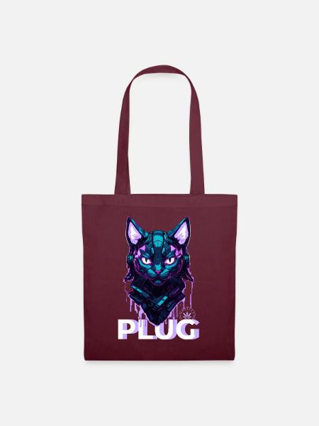 CYBER CAT PLUG - Stoffbeutel - Burgunderrot