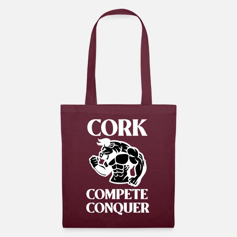 Cork Compete Conquer, Cork Ireland - Tote Bag - burgundy
