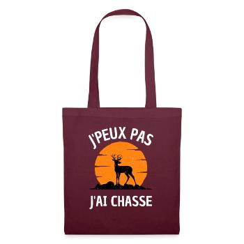 j'peux pas j'ai chasse idée cadeau pour chasseur - Sac en tissu - bordeaux - Devant