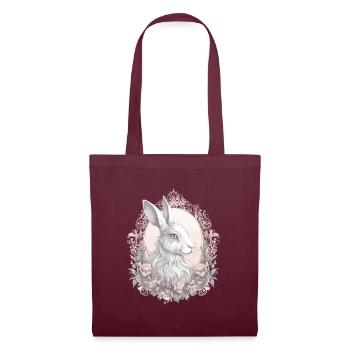 Rabbit Bunny Historical Art - Tote Bag - burgundy - Front