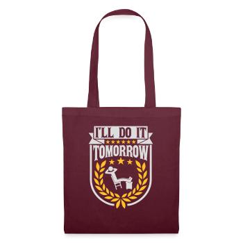 do it tomorrow quote - Tote Bag - burgundy - Front