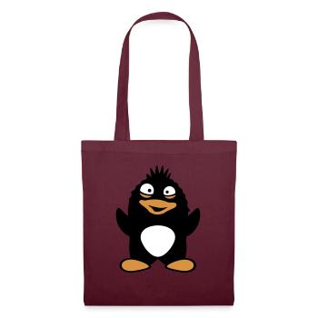 pingouin mignon agitant stupide fou oiseau drôle - Sac en tissu - bordeaux - Devant