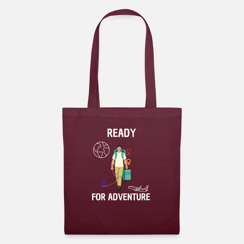 Ready for Adventure - Stoffbeutel - Burgunderrot