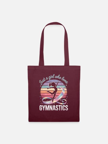 Just a girl who loves gymnastics sunset - Stoffbeutel - Burgunderrot