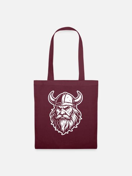 Wikinger Helm Odin - Stoffbeutel - Burgunderrot