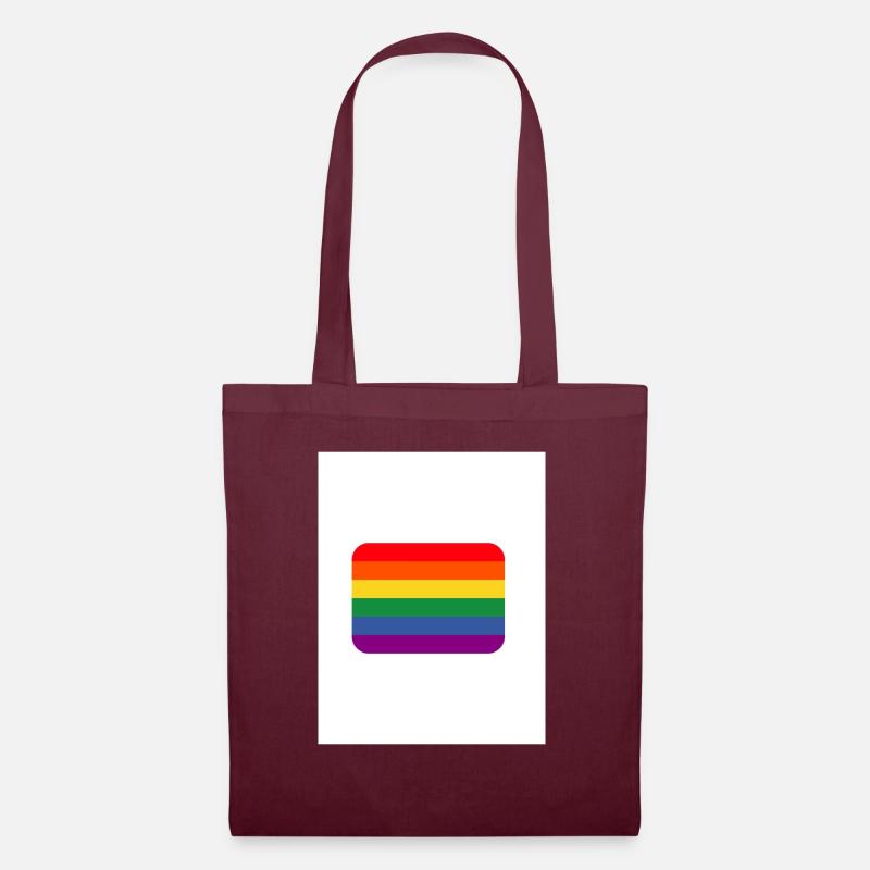 Regenbogen - Stoffbeutel - Burgunderrot
