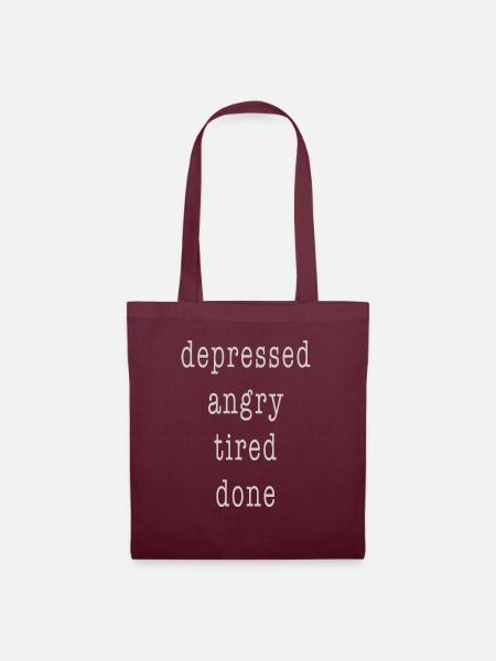 depressed - Stoffbeutel - Burgunderrot