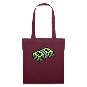 Money dollars 3 colors - Stoffbeutel - Burgunderrot - Vorne