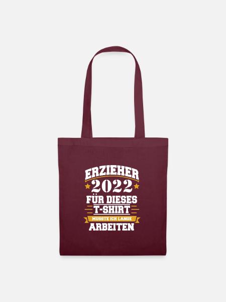 Erzieher 2022 - Stoffbeutel - Burgunderrot
