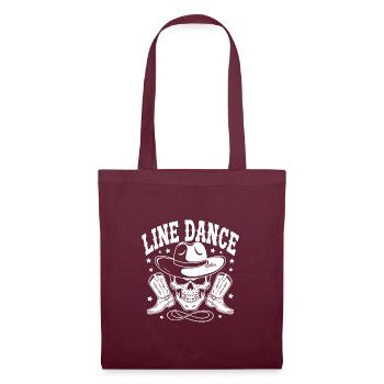 Line Dance Skull with Stetson and Boots and Lasso - Tote Bag - burgundy - Front