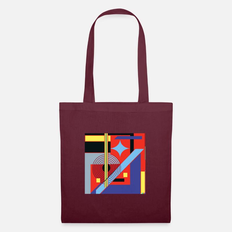 Abstraktes Geometrie-Design - Stoffbeutel - Burgunderrot
