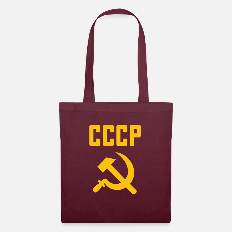 sovietico - Falce e martello Unione Sovietica - comunista - Borsa di stoffa - rosso borgogna