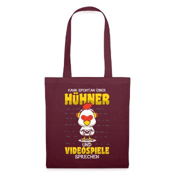 Hühnerflüsterer Huhn Hühnerhalter Hühner - Stoffbeutel - Burgunderrot - Vorne