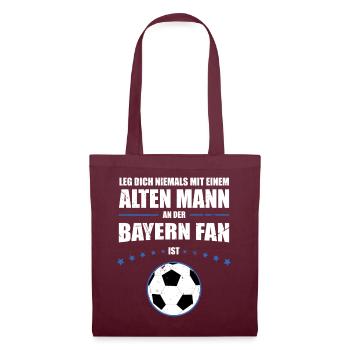 Alter Mann - Bayern Fan | Retro Fußball Edition - Stoffbeutel - Burgunderrot - Vorne