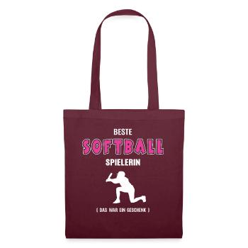 Beste Softball Spielerin Softballerin Baseball - Stoffbeutel - Burgunderrot - Vorne