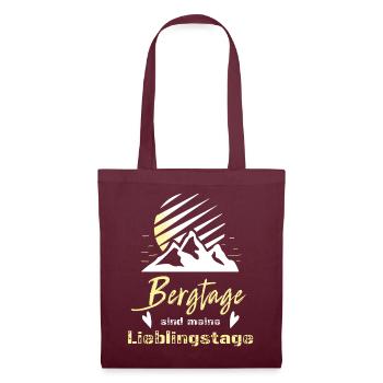 Bergtage sind meine Lieblingstage - Berge Berg - Stoffbeutel - Burgunderrot - Vorne