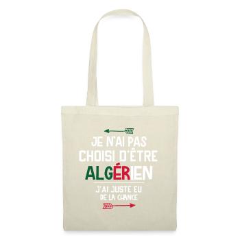 Algérien - Algérie - Homme - Cadeau - Chance - Sac en tissu - nature - Devant