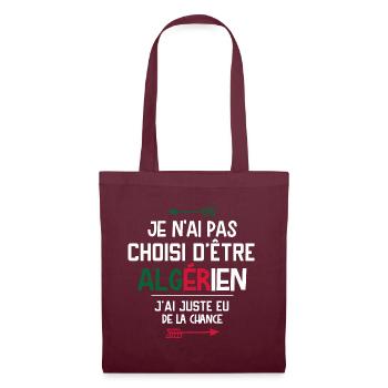 Algérien - Algérie - Homme - Cadeau - Chance - Sac en tissu - bordeaux - Devant