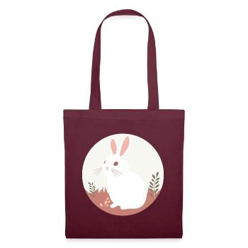 Rabbit Bunny Comic Art - Tote Bag - burgundy - Front