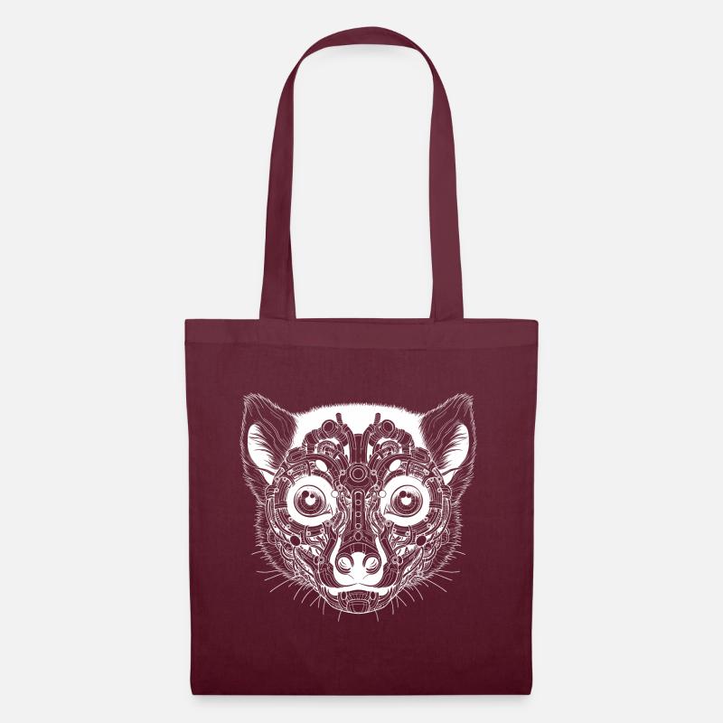 Biomechanical Lemur - White Design - Tote Bag - burgundy