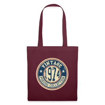 Vintage, 1974, Vintage, Anniversaire, 50ème Anniversaire - Sac en tissu - bordeaux - Devant