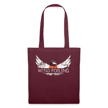 Wing Foiling or Wing Surf and Wing surfing Design - Tote Bag - burgundy - Front