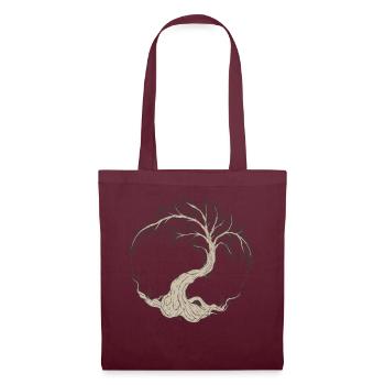 Tree Yggdrasil Viking Celtic Norse Life Symbol - Tote Bag - burgundy - Front