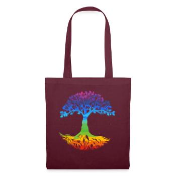 Tree Yggdrasil Viking Celtic Norse Life Symbol - Tote Bag - burgundy - Front