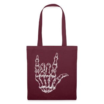 Rock & Roll Skeleton Guitar Music Lover - Tote Bag - burgundy - Front