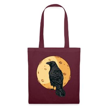 Beautiful Black Crow Raven Bird Watch. Birds Silho - Stoffbeutel - Burgunderrot - Vorne