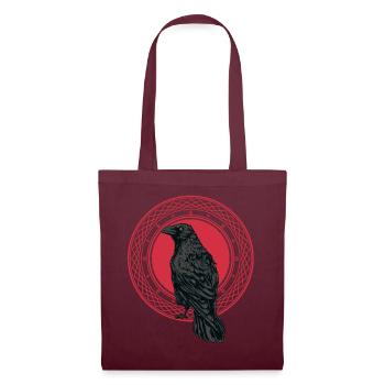 Beautiful Black Crow Raven Bird Watch. Birds Silho - Tote Bag - burgundy - Front