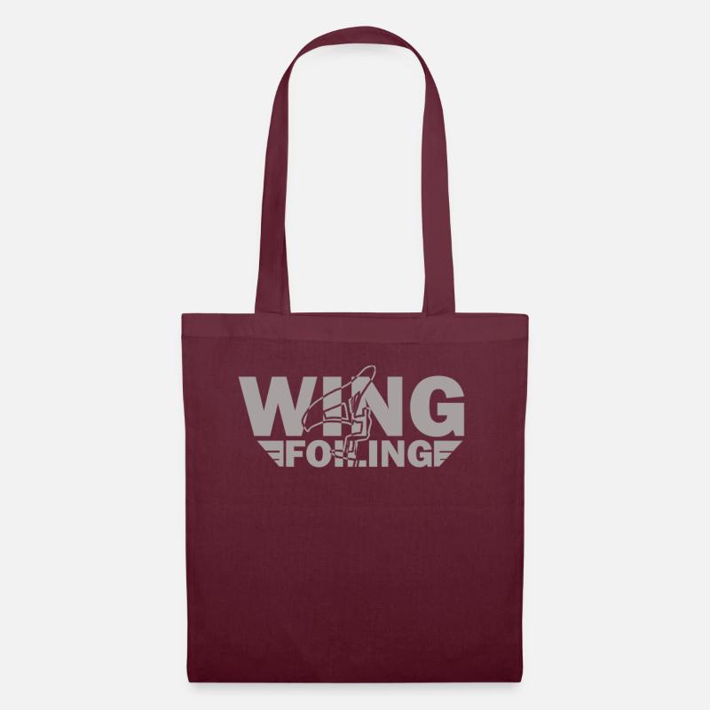 Wing Foiling or Wing Surf and Wing surfing Design - Stoffbeutel - Burgunderrot