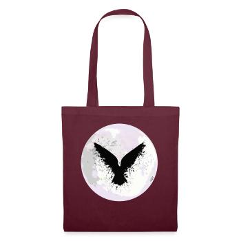 Beautiful Black Crow Raven Bird Watch. Birds Silho - Stoffbeutel - Burgunderrot - Vorne