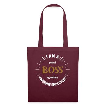 I'm A Proud Boss Of Freaking Awesome Employees - Stoffbeutel - Burgunderrot - Vorne