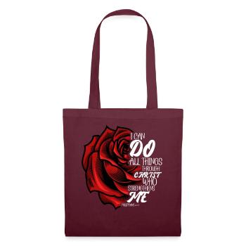 I Can Do All Things Through Christ Strengthens - Tote Bag - burgundy - Front