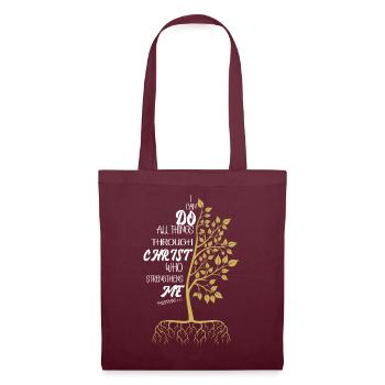 I Can Do All Things Through Christ Strengthens - Tote Bag - burgundy - Front