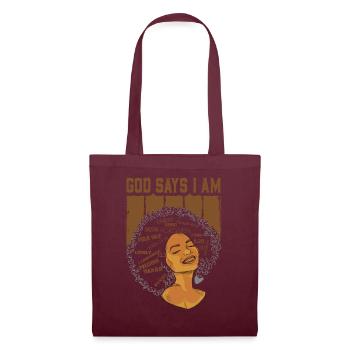 Une fille afro-américaine Dieu dit que je suis black pride - Sac en tissu - bordeaux - Devant